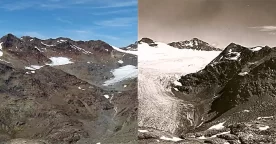 Alle Alpi non è andata bene quest’anno con lo scioglimento dei ghiacciai, persi 9cm al giorno